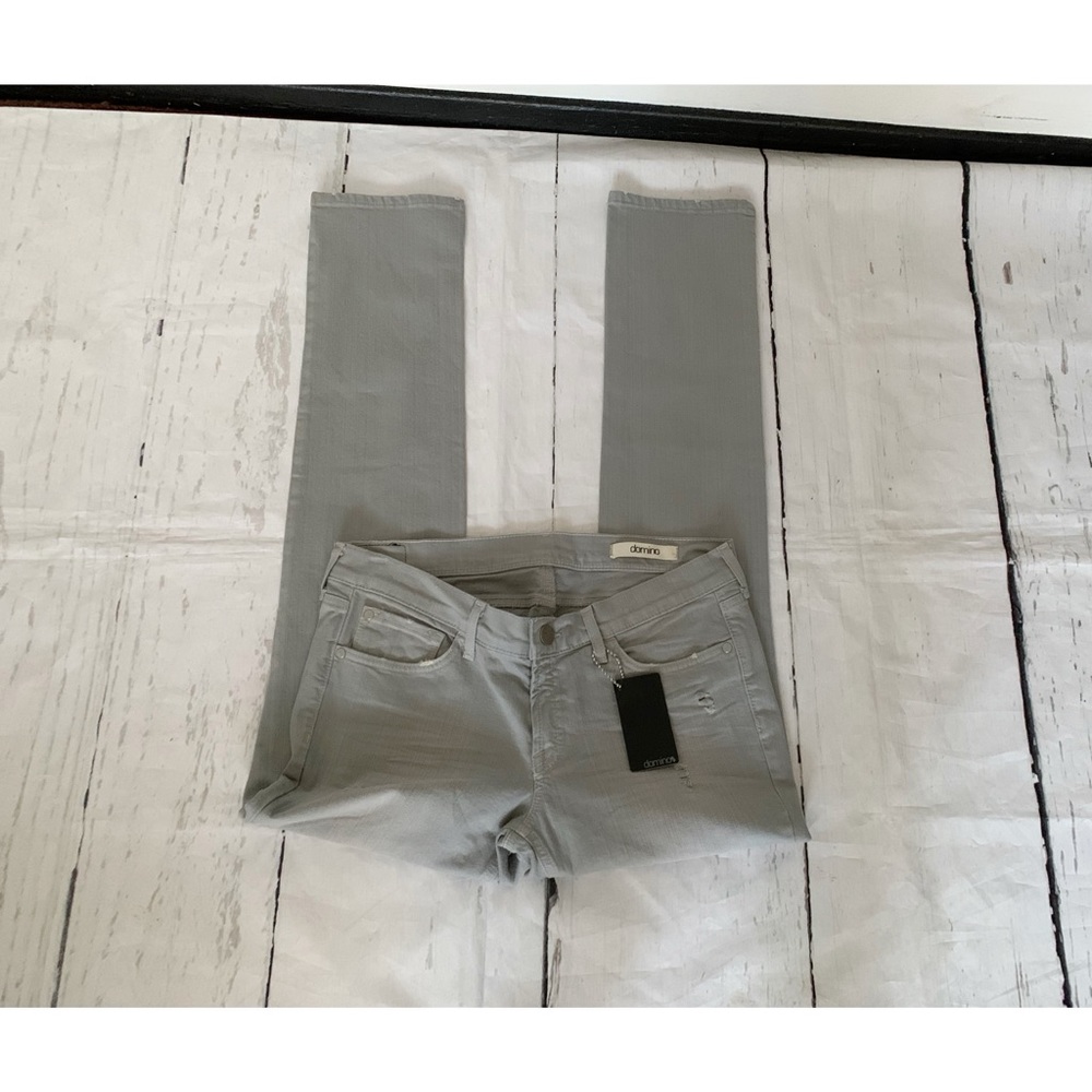 Domino Gray Destroyed Distressed Denim Jeans Size 31